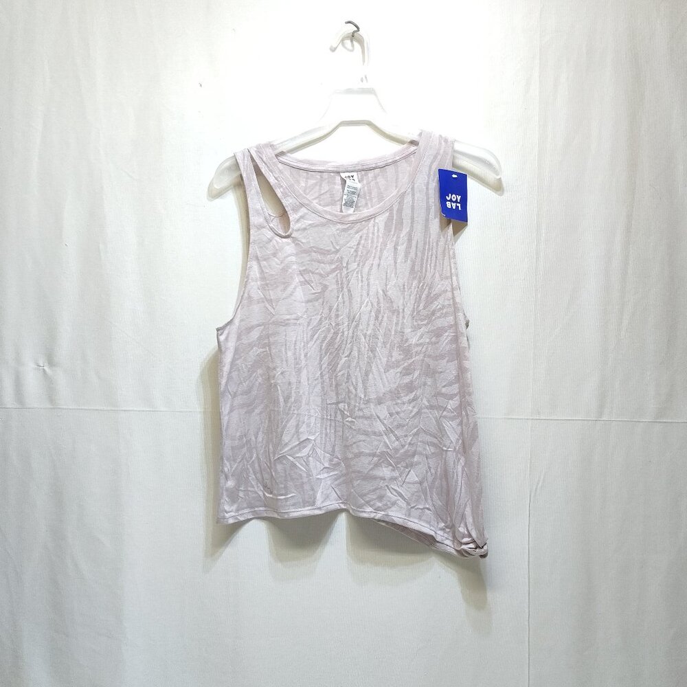 JoyLab Side-Tie Basic Tank Top Small Lilac Marble Sleeveless Asymmetrical Hem